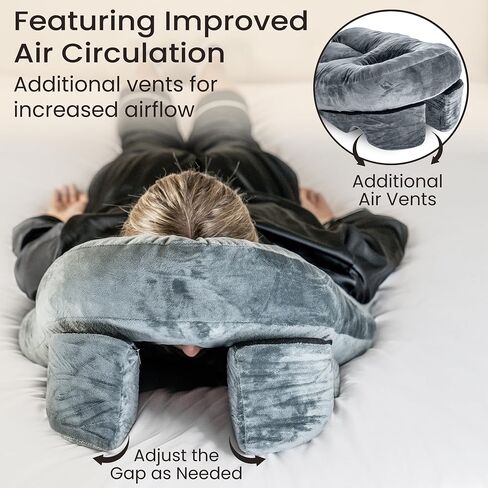 Siennal Face Down Pillow for Sleeping - for BBL or Eye Surgery Recovery - Prone Pillow for Vitrectomy or Retinal Surgery - Home Massage Pillow Face Down with Shredded Memory Foam-CertiPUR-US Certified in Saudi Arabia