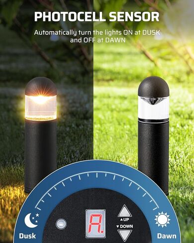 DEWENWILS 120W Low Voltage Landscape Transformer, Outdoor Transformer with Timer and Photocell Sensor, 120V AC to 12V AC, Weatherproof, for LED Lighting, Spotlight, Pathway Light, ETL Listed in Kuwait