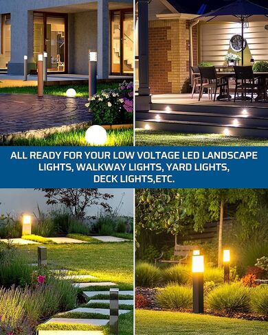 DEWENWILS 120W Low Voltage Landscape Transformer, Outdoor Transformer with Timer and Photocell Sensor, 120V AC to 12V AC, Weatherproof, for LED Lighting, Spotlight, Pathway Light, ETL Listed in Kuwait