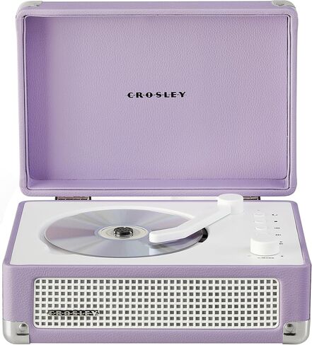 Crosley CR3505A-LN Cruiser Retro Portable CD Player with Stereo Bluetooth Speakers and FM Radio, Lavender in Saudi Arabia
