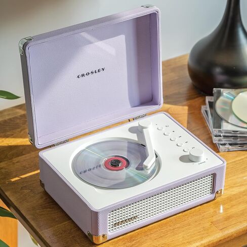 Crosley CR3505A-LN Cruiser Retro Portable CD Player with Stereo Bluetooth Speakers and FM Radio, Lavender in Saudi Arabia