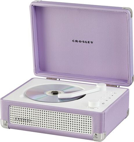 Crosley CR3505A-LN Cruiser Retro Portable CD Player with Stereo Bluetooth Speakers and FM Radio, Lavender in Saudi Arabia
