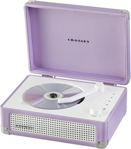 Crosley CR3505A-LN Cruiser Retro Portable CD Player with Stereo Bluetooth Speakers and FM Radio, Lavender in Saudi Arabia