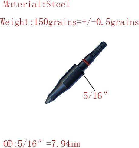 100/125/150/200 Grains Archery Field Points Practice Field Tips, Archery Target Practice Hunting Arrow Tip for Recurve, Compound Bow Crossbow, Steel Screw in Broadhead (12pcs) in Saudi Arabia
