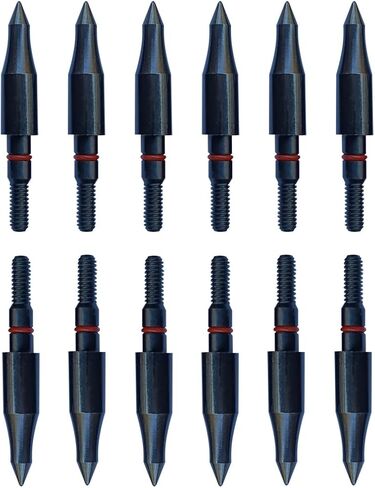 100/125/150/200 Grains Archery Field Points Practice Field Tips, Archery Target Practice Hunting Arrow Tip for Recurve, Compound Bow Crossbow, Steel Screw in Broadhead (12pcs) in Saudi Arabia