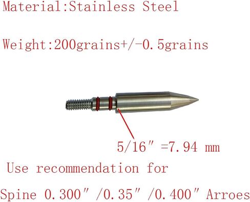 100/125/150/200 Grains Archery Field Points Practice Field Tips, Stainless Steel Archery Target Practice Hunting Arrow Tip for Recurve, Compound Bow Crossbow, Screw in Broadheads in Saudi Arabia