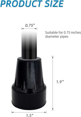 Replacement Cane Tips, 3/4 Inch, Black. in Kuwait