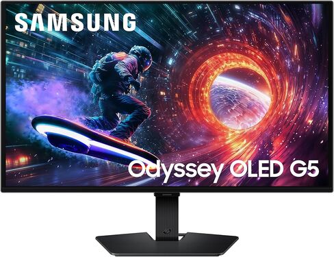 Samsung 27" Odyssey OLED G5 (G50SF) QHD & QD-OLED Gaming Monitor, 180Hz Refresh Rate, 0.03ms (GtG) Response Time, NVIDIA G-Sync Compatible, AMD FreeSync™, LS27FG500SNXZA in Kuwait
