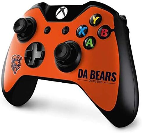 ملصق Skinit المخصص للألعاب متوافق مع وحدة تحكم Xbox One - تصميم شعار فريق NFL Chicago Bears مرخص رسميًا in Kuwait