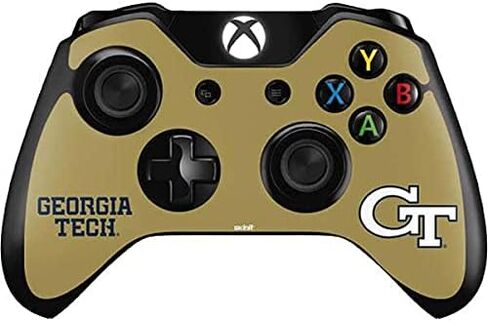 ملصق Skinit المخصص للألعاب متوافق مع وحدة تحكم Xbox One - تصميم ذهبي مرخص رسميًا من College Georgia Tech in Saudi Arabia