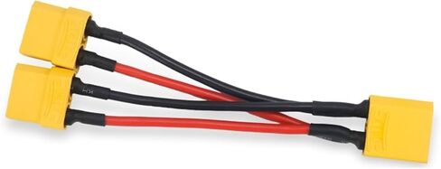 كابل متوازي واحد 14AWG 10 سم XT90 XT-90 أنثى إلى ذكر، مناسب للطائرات بدون طيار التي يتم التحكم فيها عن بعد. مميز (XT90 1F إلى 2M 14AWG) in Kuwait