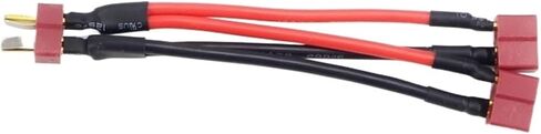 كابل موصل البطارية المتوازي T Plug Harness، سلك السيليكون الفاصل Y الفاصل المزدوج لـ Rc DIY Quadcopte نموذج الجناح الثابت distintivo (1 ذكر إلى 2 أنثى) in Kuwait
