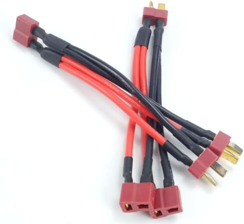كابل موصل البطارية المتوازي T Plug Harness، سلك السيليكون الفاصل Y الفاصل المزدوج لـ Rc DIY Quadcopte نموذج الجناح الثابت distintivo (1 ذكر إلى 2 أنثى) in Kuwait