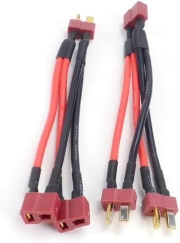 كابل موصل البطارية المتوازي T Plug Harness، سلك السيليكون الفاصل Y الفاصل المزدوج لـ Rc DIY Quadcopte نموذج الجناح الثابت distintivo (1 ذكر إلى 2 أنثى) in Kuwait