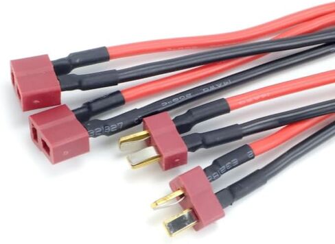 كابل موصل البطارية المتوازي T Plug Harness، سلك السيليكون الفاصل Y الفاصل المزدوج لـ Rc DIY Quadcopte نموذج الجناح الثابت distintivo (1 ذكر إلى 2 أنثى) in Kuwait