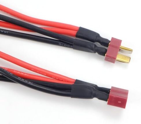 كابل موصل البطارية المتوازي T Plug Harness، سلك السيليكون الفاصل Y الفاصل المزدوج لـ Rc DIY Quadcopte نموذج الجناح الثابت distintivo (1 ذكر إلى 2 أنثى) in Kuwait
