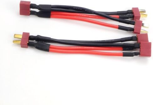 كابل موصل البطارية المتوازي T Plug Harness، سلك السيليكون الفاصل Y الفاصل المزدوج لـ Rc DIY Quadcopte نموذج الجناح الثابت distintivo (1 ذكر إلى 2 أنثى) in Kuwait