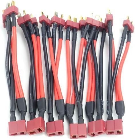 كابل موصل البطارية المتوازي T Plug Harness، سلك السيليكون الفاصل Y الفاصل المزدوج لـ Rc DIY Quadcopte نموذج الجناح الثابت distintivo (1 ذكر إلى 2 أنثى) in Kuwait