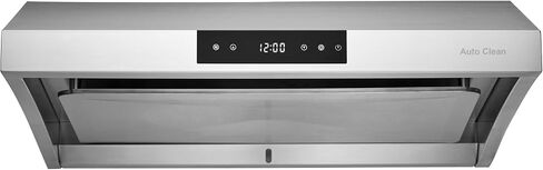 Hauslane | Chef Series Range Hood 30" PS38 PRO PERFORMANCE Stainless Steel Slim Under Cabinet Range Hood Design | Steam Auto Clean, Touch Panel | Superior Perimeter Aspiration Extraction in Kuwait