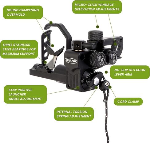 LWANO Precision Drop Away Arrow Rest for Compound Bows, Fall-Away Technology with Full Capture Containment, Fits Most Archery Hunting setups, Right-Handed in Saudi Arabia