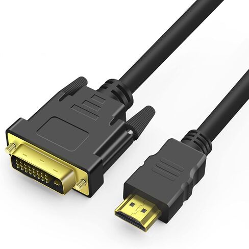 HDMI to DVI (Male) Adapter Cable 6ft/1.8m, Bi-Directional 1080P, DVI-D (24+1)/ DVI-I (24+5) to HDMI Converter, Gold-Plated, Compatible with Xbox, PC, TV Box, PS5, Switch, Monitor, Projector in Saudi Arabia