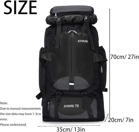 Lawaia 70L Hiking Backpack Rucking Camping Lightweight Backpacking Outdoor Travel Bag Trekking Back Pack Large Capacity Backpacks Climbing Trail Backpack for Men Women- Dark Blue in Saudi Arabia