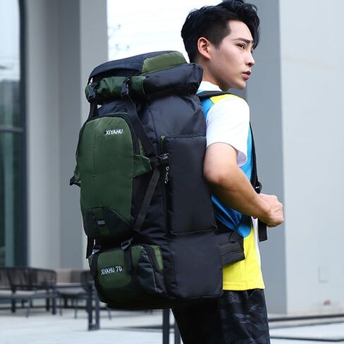 Lawaia 70L Hiking Backpack Rucking Camping Lightweight Backpacking Outdoor Travel Bag Trekking Back Pack Large Capacity Backpacks Climbing Trail Backpack for Men Women- Dark Blue in Saudi Arabia