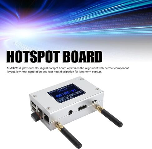 MMDVM Duplex Hotspot Board, Multi Mode Digital Voice Modem with Aluminum Case and Color Display, Two External Antennas & 8G TF Card, Support C4FM / DMR/DSTAR P25 in Saudi Arabia