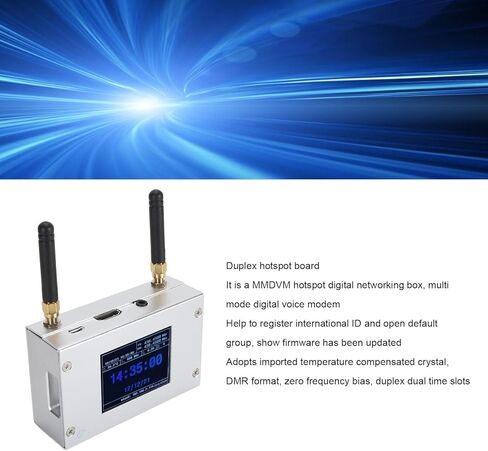 MMDVM Duplex Hotspot Board, Multi Mode Digital Voice Modem with Aluminum Case and Color Display, Two External Antennas & 8G TF Card, Support C4FM / DMR/DSTAR P25 in Saudi Arabia