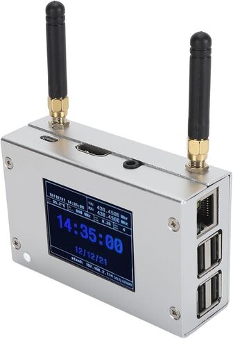 MMDVM Duplex Hotspot Board, Multi Mode Digital Voice Modem with Aluminum Case and Color Display, Two External Antennas & 8G TF Card, Support C4FM / DMR/DSTAR P25 in Saudi Arabia