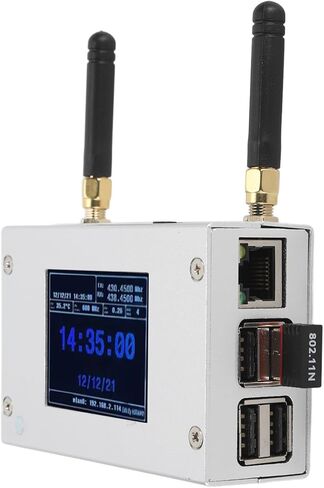 MMDVM Duplex Hotspot Board, Multi Mode Digital Voice Modem with Aluminum Case and Color Display, Two External Antennas & 8G TF Card, Support C4FM / DMR/DSTAR P25 in Saudi Arabia