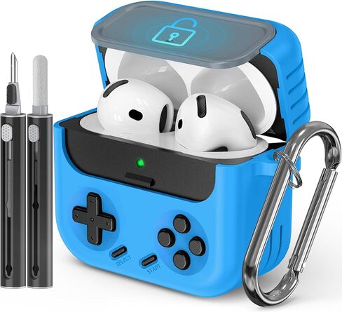 Inesore for Airpods Pro 2nd Generation Case Cover with Cleaner Kit,with Lock for Airpods Pro Case Cover,Classic Cool Funny Game Console Hard Air Pod Pro Case for Men Boy(Black) in Saudi Arabia