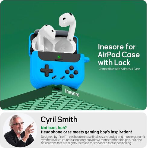 Inesore for Airpods Pro 2nd Generation Case Cover with Cleaner Kit,with Lock for Airpods Pro Case Cover,Classic Cool Funny Game Console Hard Air Pod Pro Case for Men Boy(Black) in Saudi Arabia