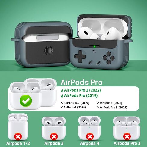 Inesore for Airpods Pro 2nd Generation Case Cover with Cleaner Kit,with Lock for Airpods Pro Case Cover,Classic Cool Funny Game Console Hard Air Pod Pro Case for Men Boy(Black) in Saudi Arabia