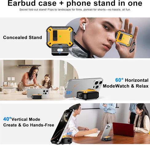 RFUNGUANGO for AirPods Pro 2 Case with Lock Magnetic Lid MagSafe, Black | Compatible with Apple AirPods Pro 2nd/1st Generation Case with Cleaner Kit & Keychain, Drop-proof in Kuwait
