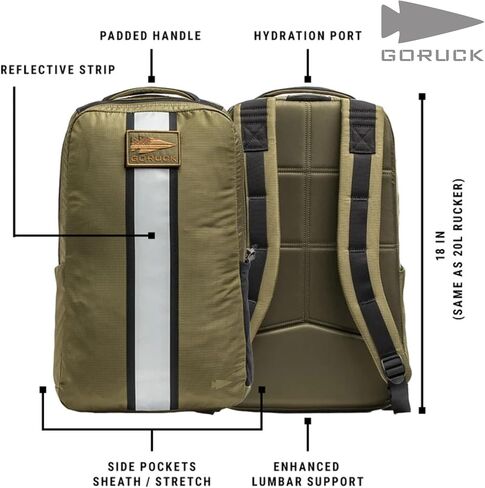 حقيبة ظهر GORUCK Basic Rucker 17L التكتيكية - حقيبة ظهر متينة وحقيبة ظهر MOLLE - حقيبة ظهر عسكرية للرجال والنساء - للخارج، والمشي لمسافات طويلة، والتدريب والسفر - أسود in Kuwait