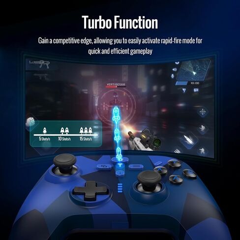 BETMI لوحدة تحكم Xbox المتوافقة مع Xbox One وXbox Series X/S وXbox One X/S والكمبيوتر الشخصي، وحدة تحكم الألعاب اللاسلكية مع محول لاسلكي 2.4 جيجا هرتز/اهتزاز مزدوج/وظيفة Turbo/Marco in Kuwait