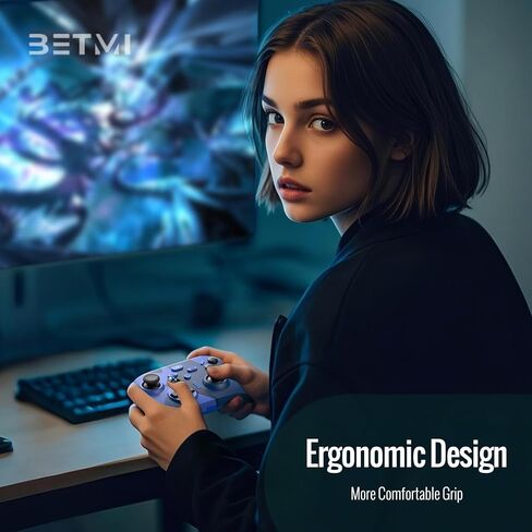 BETMI لوحدة تحكم Xbox المتوافقة مع Xbox One وXbox Series X/S وXbox One X/S والكمبيوتر الشخصي، وحدة تحكم الألعاب اللاسلكية مع محول لاسلكي 2.4 جيجا هرتز/اهتزاز مزدوج/وظيفة Turbo/Marco in Kuwait