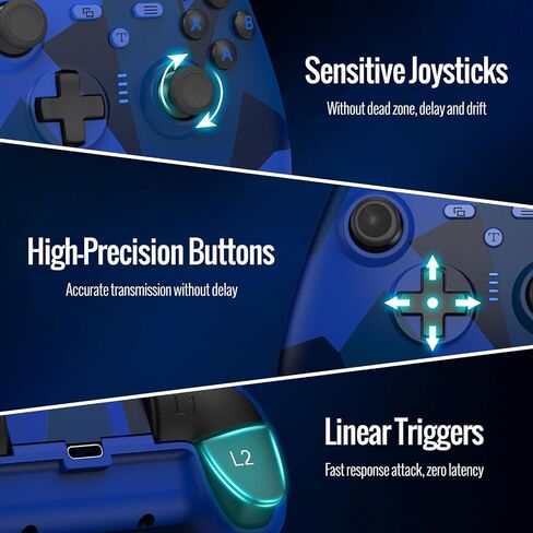 BETMI لوحدة تحكم Xbox المتوافقة مع Xbox One وXbox Series X/S وXbox One X/S والكمبيوتر الشخصي، وحدة تحكم الألعاب اللاسلكية مع محول لاسلكي 2.4 جيجا هرتز/اهتزاز مزدوج/وظيفة Turbo/Marco in Kuwait