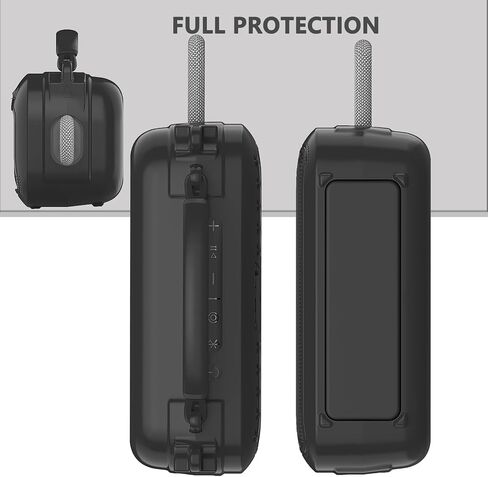 حافظة غطاء من السيليكون لمكبر صوت بلوتوث محمول Bose SoundLink Plus، حافظة سيليكون ناعمة مع مقبض حمل وحزام كتف (أسود) in Kuwait
