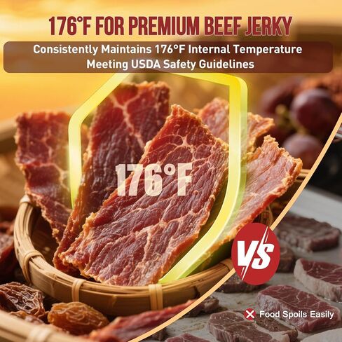 Food Dehydrator Machine for Jerky, 5 Stainless Steel Trays Dishwasher Safe, Compact Size with Large 3.1" Drying Space, 194℉ Temperature Control, 400W Dryer for Dog Treats, Snacks, Fruit, Herbs in Saudi Arabia