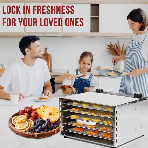 Food Dehydrator Machine for Jerky, 5 Stainless Steel Trays Dishwasher Safe, Compact Size with Large 3.1" Drying Space, 194℉ Temperature Control, 400W Dryer for Dog Treats, Snacks, Fruit, Herbs in Saudi Arabia