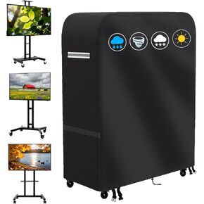 Outdoor TV Cover 50 Inch Waterproof,Heavy-Duty Waterproof and Anti-UV Outdoor TV Stand Cover with White Reflective Handles Safer for Mobile TV Carts With Floor Stand Base,50"L x 20"W x 55"H in Saudi Arabia