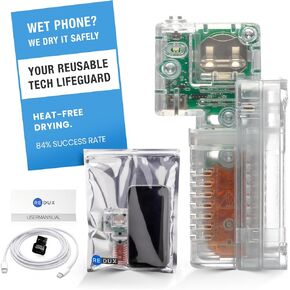 DryBUDDY Mini - Single Use Wet Phone Repair Device - Desiccant Moisture Removal for Water Damage - Heat-Free Rapid Dryer for Cell Phones, Electronics, Hearing Aids - with Smart LED Indicators in Saudi Arabia