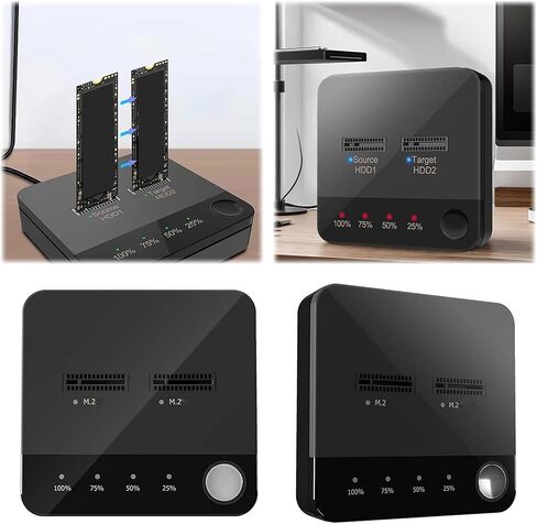 Yoidesu m.2 duplicator, 20Gbps Dual Bay ssd cloner, Offline Cloning Dock with USB C and Trim Support for Mixed Drive Backup Applications in Saudi Arabia