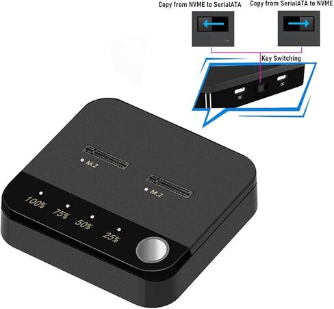 M.2 NVMe/SATA SSD Cloner Dock - 1-Buttons Offline Interchangeable Cloning, ToolFree Dual Bay 20Gbps USB C for 2230-22110 Drives (16TB) in Saudi Arabia