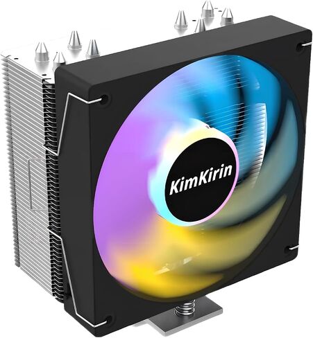 KimKirin CPU Cooler, 6 Copper Heat Pipes, Dual 120mm PWM Fans, 2200RPM Speed for Intel LGA 1851/1700/1200/115X and AMD AM4/AM5 in Saudi Arabia