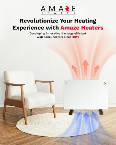 Amaze MINI 250Watt - Wall Mount Room Space Heater Panel - Electric Convection Room Heater – AH250USM in Saudi Arabia