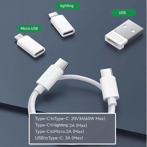 Multi USB Charger Adapter Kit, USB C to iOS Device/Type C/Micro/USB A Adapter Data Transfer Contains Card Slot Phone Holder(Blue) in Saudi Arabia