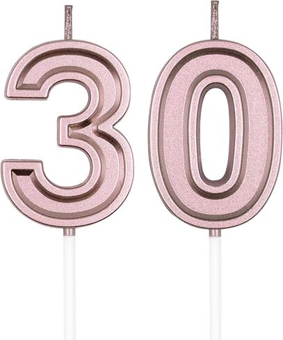 30th Birthday Candles, Black Number 30 Candle for Cake Decoration on Birthday Party or Anniversary Celebration in Saudi Arabia